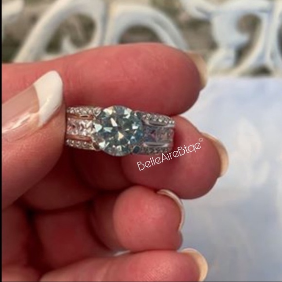 Jewelry - 1.95 Carat VVS1 Sky Blue Moissanite Ring, Size 7